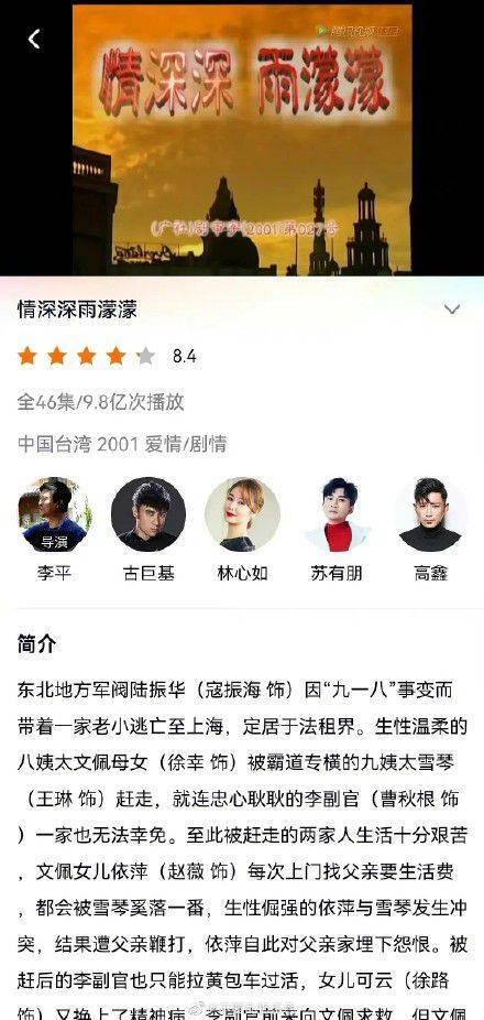 情深深雨蒙蒙演員表及其角色解析，情深深雨蒙蒙，演員陣容與角色深度解析
