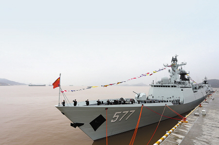 寧波艦，中國(guó)海軍的新銳力量，中國(guó)海軍新銳力量，寧波艦亮相海域